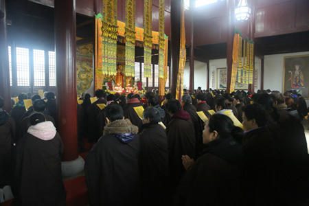 庐山东林寺2016年12月下旬十日闭关念佛圆满出关